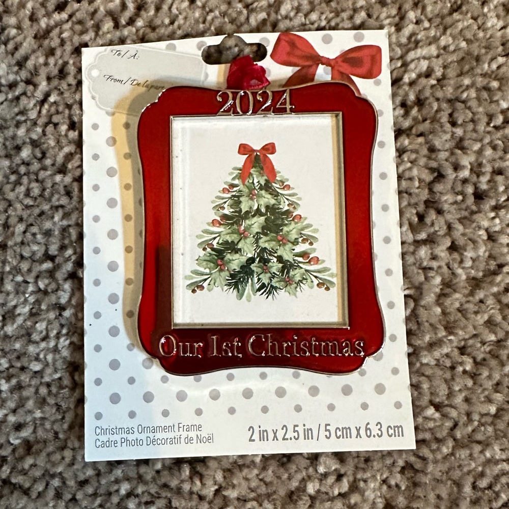 2024 Red “Our First Christmas” Ornament Frame